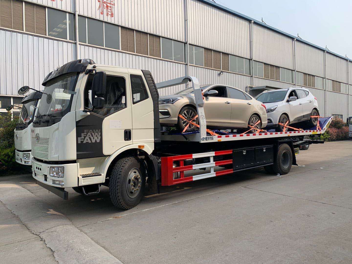 解放J6一拖二清障车（黄牌）