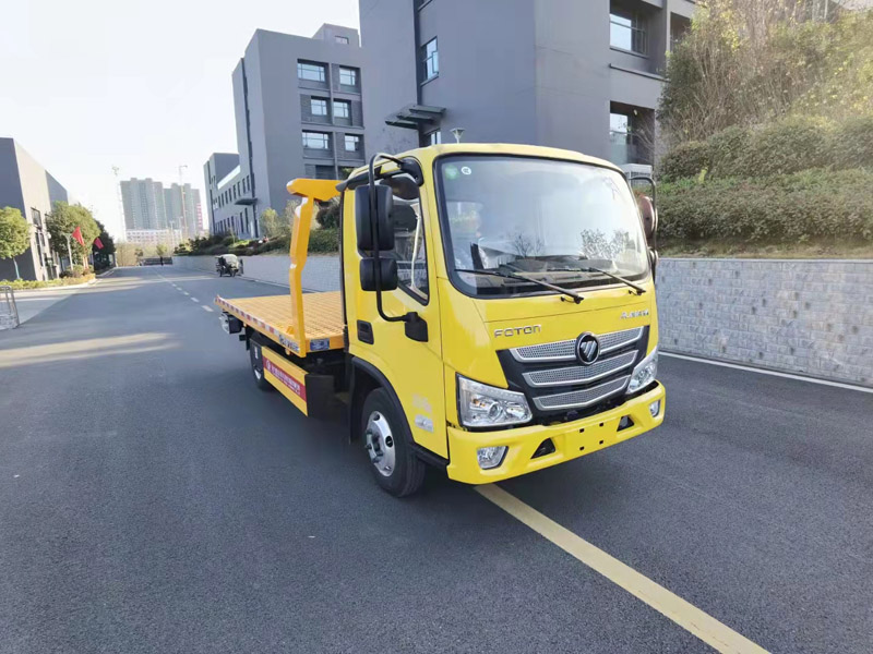 国六福田欧马可蓝牌一拖二清障车